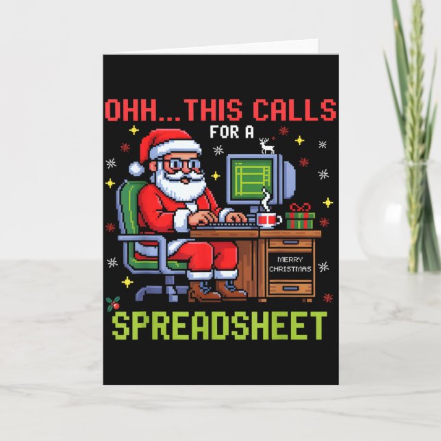 Oh This Calls For A Spreadsheet Christmas Sweater  Card (Front)