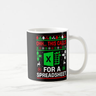 Oh This Calls For A Spreadsheet Christmas Sweater Coffee Mug