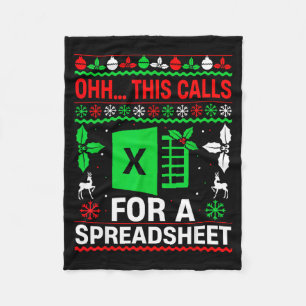 Oh This Calls For A Spreadsheet Christmas Sweater Fleece Blanket