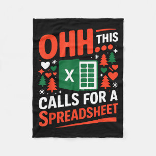 Oh This Calls For A Spreadsheet Christmas Sweater Fleece Blanket