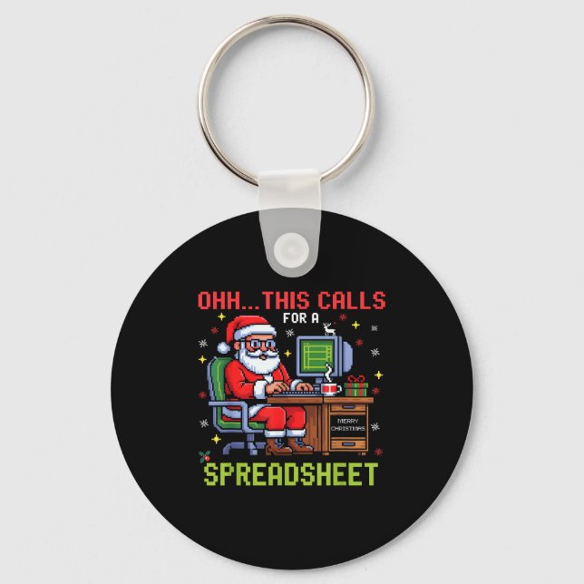 Oh This Calls For A Spreadsheet Christmas Sweater  Keychain (Front)