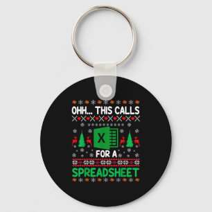 Oh This Calls For A Spreadsheet Christmas Sweater Keychain