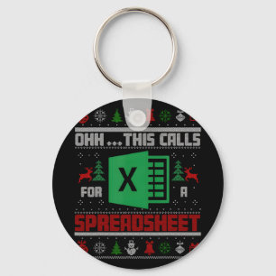Oh This Calls For A Spreadsheet Christmas Sweater  Keychain