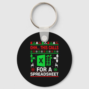 Oh This Calls For A Spreadsheet Christmas Sweater Keychain