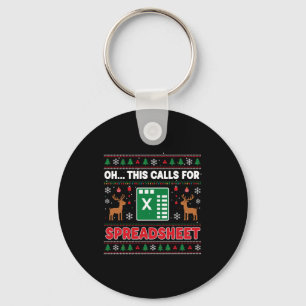 Oh This Calls For A Spreadsheet Christmas Sweater Keychain