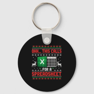 Oh This Calls For A Spreadsheet Christmas Sweater Keychain