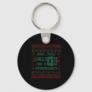 Oh This Calls For A Spreadsheet Christmas Sweater Keychain