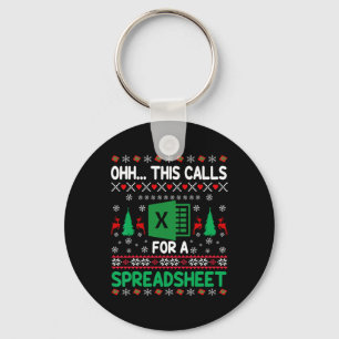 Oh This Calls For A Spreadsheet Christmas Sweater  Keychain