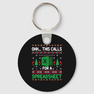Oh This Calls For A Spreadsheet Christmas Sweater Keychain