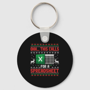 Oh This Calls For A Spreadsheet Christmas Sweater Keychain