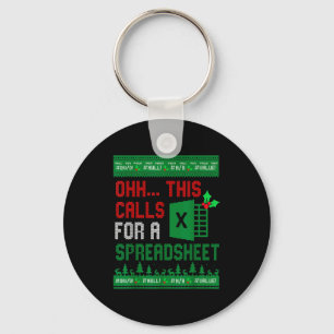 Oh This Calls For A Spreadsheet Christmas Sweater Keychain