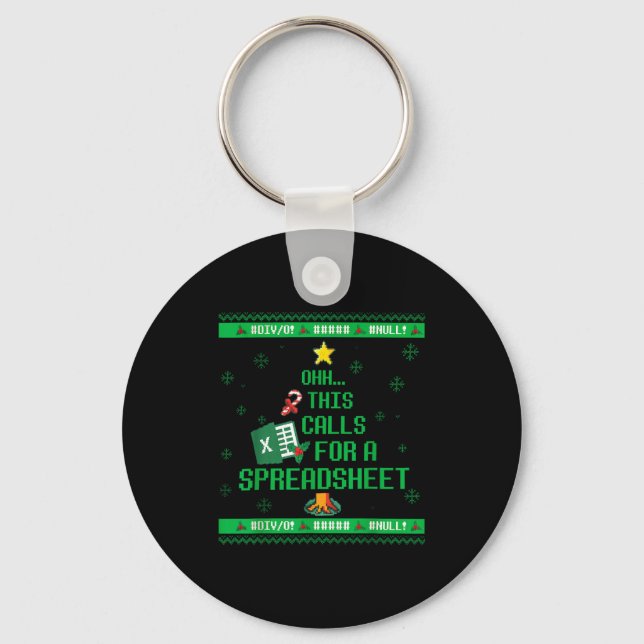 Oh This Calls For A Spreadsheet Christmas Sweater  Keychain (Front)