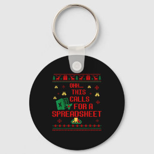 Oh This Calls For A Spreadsheet Christmas Sweater Keychain