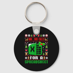 Oh This Calls For A Spreadsheet Christmas Sweater Keychain