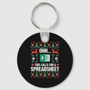 Oh This Calls For A Spreadsheet Christmas Sweater Keychain