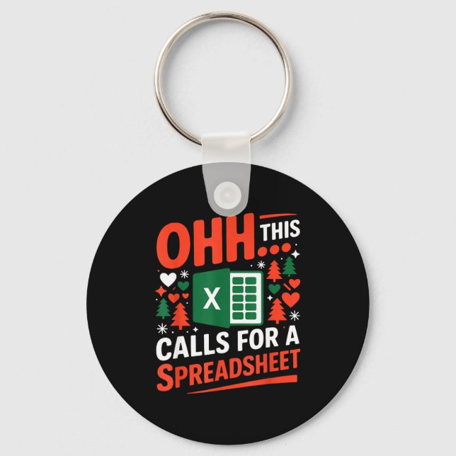 Oh This Calls For A Spreadsheet Christmas Sweater  Keychain (Front)