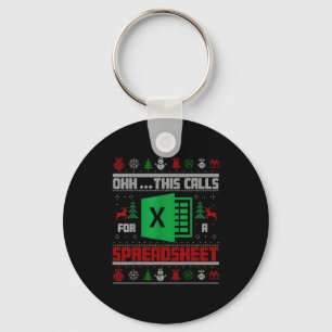 Oh This Calls For A Spreadsheet Christmas Sweater Keychain