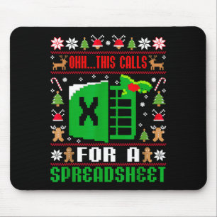 Oh This Calls For A Spreadsheet Christmas Sweater  Mouse Pad