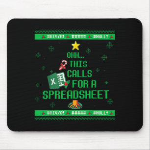 Oh This Calls For A Spreadsheet Christmas Sweater Mouse Pad