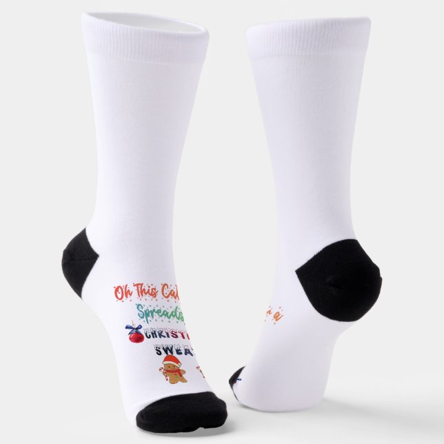 Oh This Calls for a Spreadsheet Christmas Sweater Socks (Angled)
