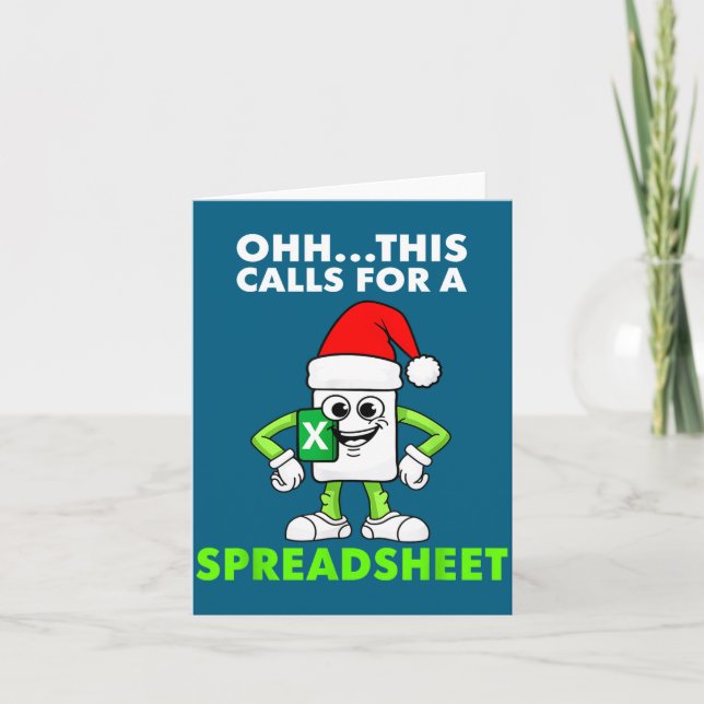 Oh This Calls For A Spreadsheet Excel Christmas Co Card (Front)