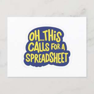 Oh This Calls For A Spreadsheet  Holiday Postcard