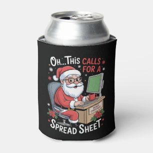 Oh This Calls For A Spreadsheet Santa Christmas Can Cooler
