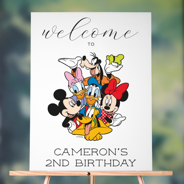 Oh, Toodles | Mickey & Friends Birthday Welcome Acrylic Sign (Neutral)
