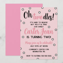 Oh Twodles Second Birthday Pink Party