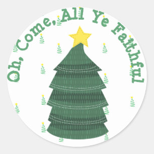 Oh Venez Tous, Fidèles, Sticker D'Arbre De Noël