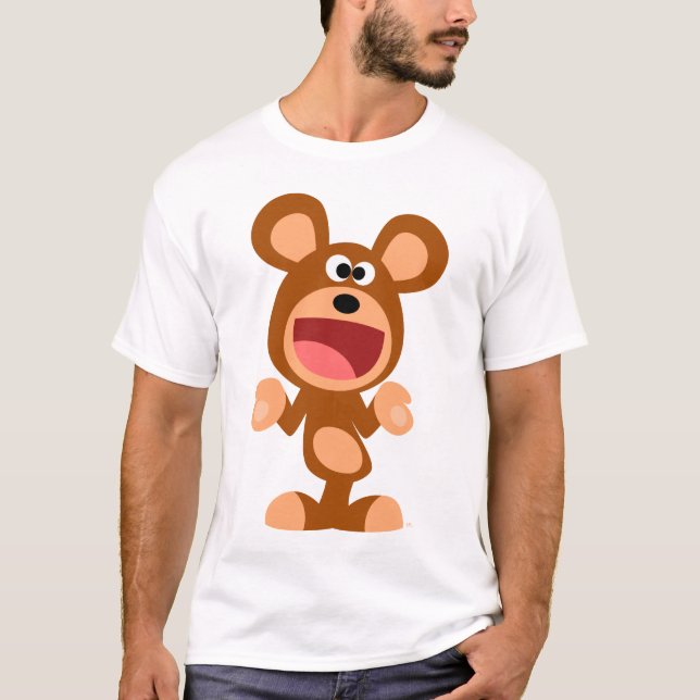 "Oh well..." Shrugging Cartoon Bear Kids T-Shirt (Front)