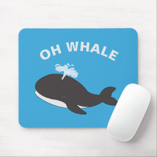 Oh Whale Funny Ocean Sea Animal Fish Pun Mouse Pad