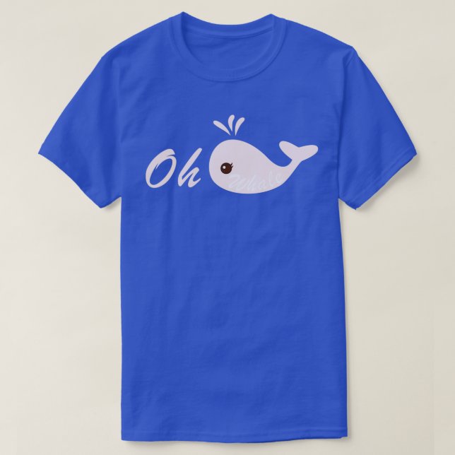 Oh Whale pun Pink T-Shirt (Design Front)