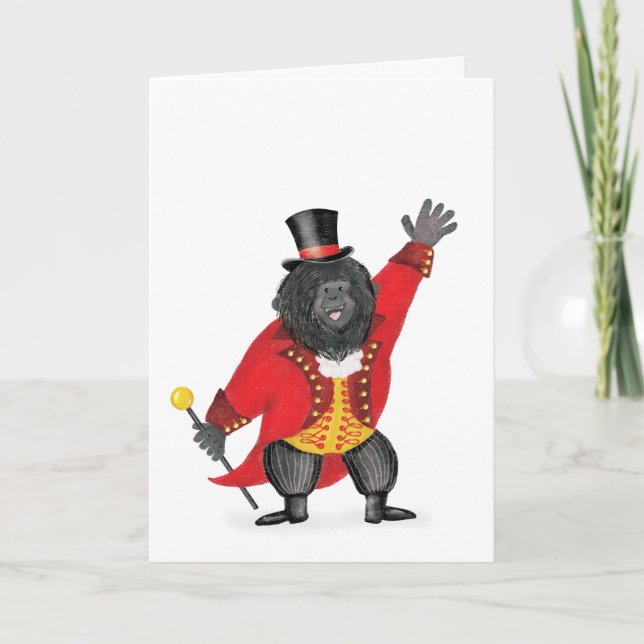 Oh what a circus! gorilla ringmaster card (Front)