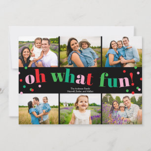 Oh What Fun 6 Photo Collage Christmas Holiday Card