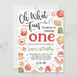 Oh What Fun Christmas 1st Birthday Invitation<br><div class="desc">Oh What Fun Christmas 1st Birthday Invitation</div>