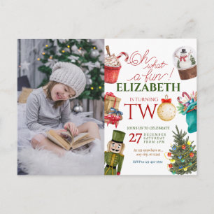 Oh What Fun Christmas 2nd Birthday Photo Postcard