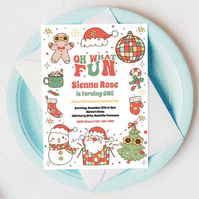 Oh What Fun Christmas Birthday Invitation (Creator Uploaded)