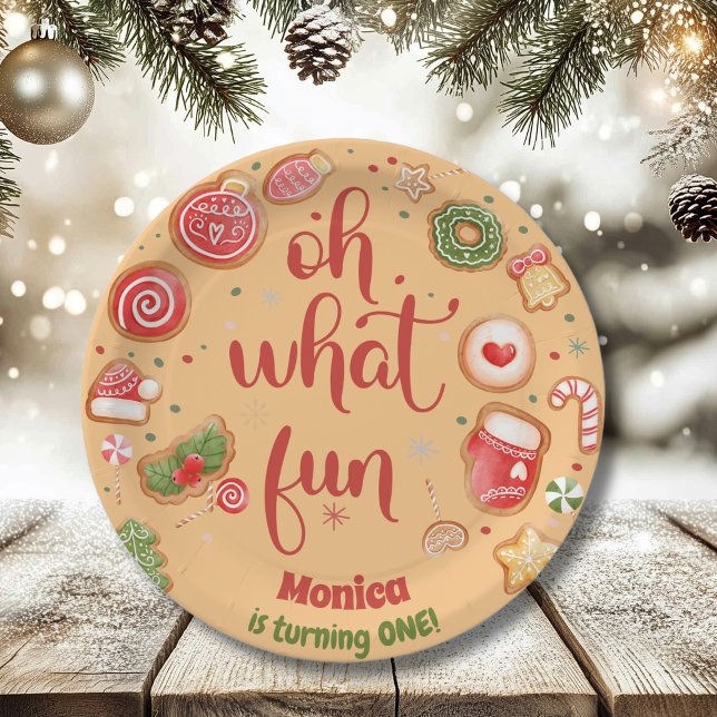 Oh what fun christmas birthday paper plate (Creator Uploaded)