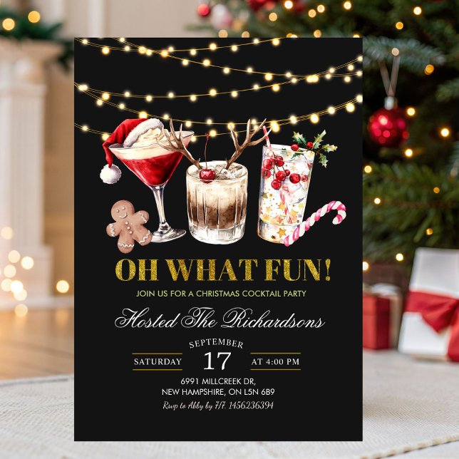 Oh What Fun Christmas Cocktail Party Invitation (Creator Uploaded)