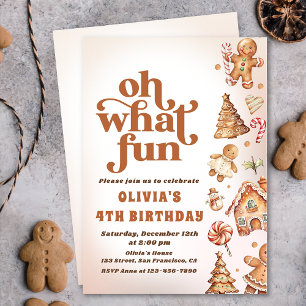 Oh What Fun Christmas Cookie Birthday Party Invitation