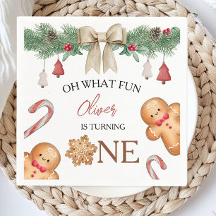 Oh What Fun Christmas Cookies 1st Birthday Napkin