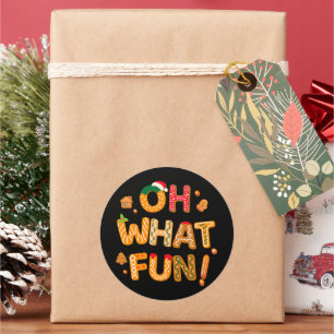 Oh What Fun Christmas Gingerbread Cookies Classic Round Sticker