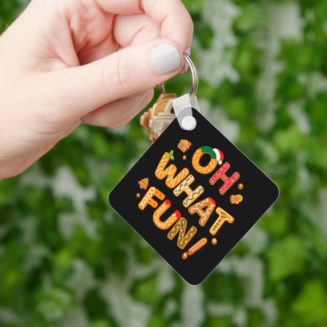 Oh What Fun Christmas Gingerbread Cookies Keychain (Hand)