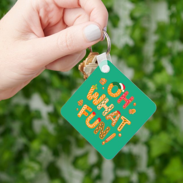 Oh What Fun Christmas Gingerbread Cookies Keychain (Hand)