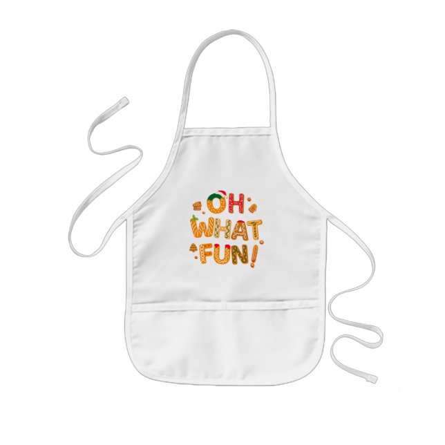 Oh What Fun Christmas Gingerbread Cookies Kids Apron (Front)