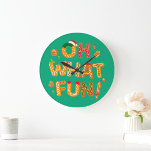 Oh What Fun Christmas Gingerbread Cookies Large Clock
