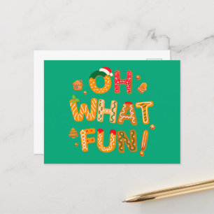 Oh What Fun Christmas Gingerbread Cookies Postcard