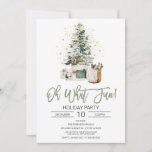 Oh What Fun Christmas Party Invitation<br><div class="desc">Beautiful watercolor Christmas tree invitation. Great for any Christmas event!</div>