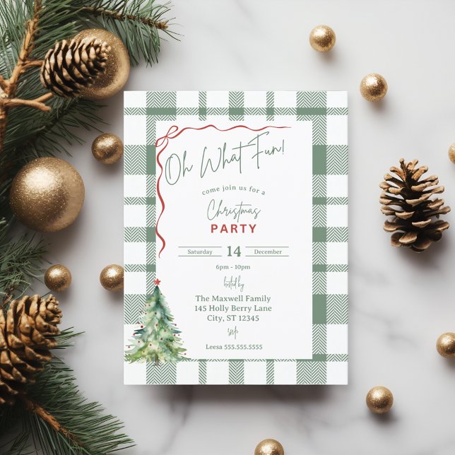 Oh What Fun Christmas Party Invitation Postcard (Oh What Fun Christmas Party Invitation Postcard
)